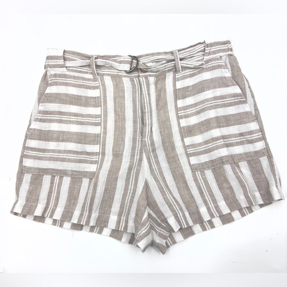Tahari Linen Shorts Womens Large Pockets Beachy Coastal Summer Comfy Boho